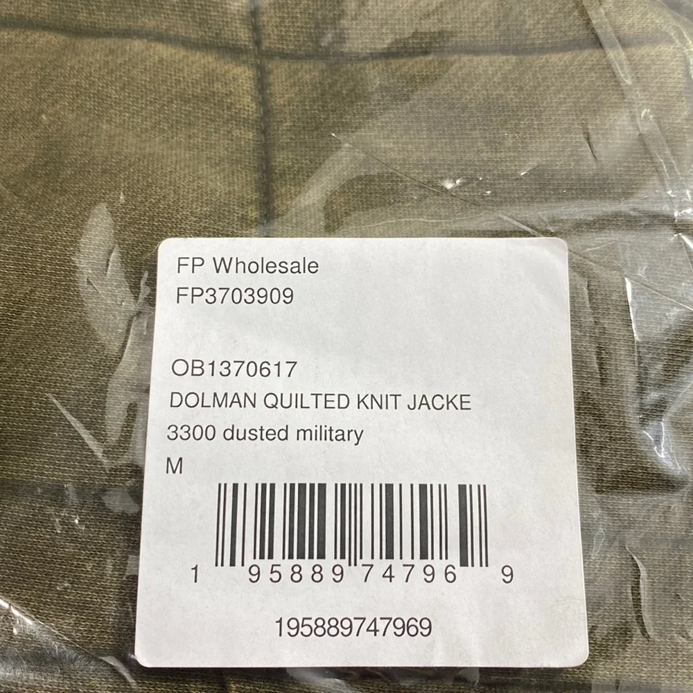 NWT - Free People Dolman Quilted Knit Jacket - Size: M, Color: Dusted Military - Picture 6 of 16
